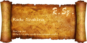 Radu Szabina névjegykártya