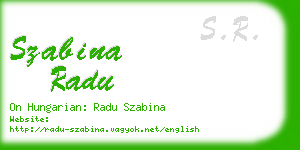 szabina radu business card